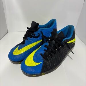Nike Men’s Black and Blue Sneakers with Yellow Accents